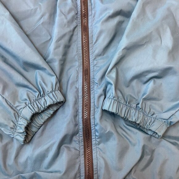 Vintage Brooks Windbreaker Size Large Hooded Exploration Gear Teal Blue Full ZIp - Picture 6 of 10